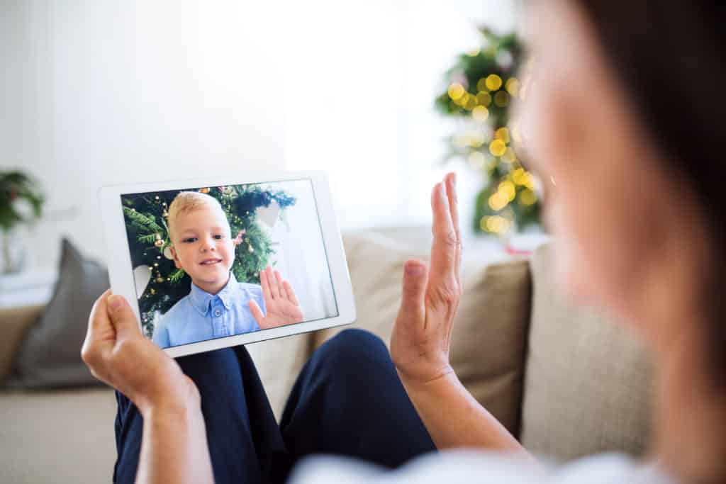 photo of video chat with small child