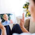photo of video chat with small child