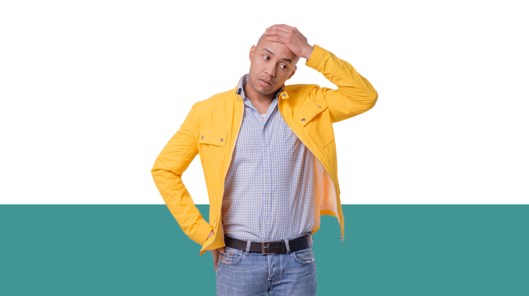 photo of frustrated man with his hand on his head from Pro Legal Care LLC's blog post about amending divorce decree