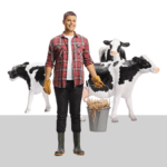 photo of farmer standing in front of cows from Pro Legal Care LLC's blog post about farming divorce