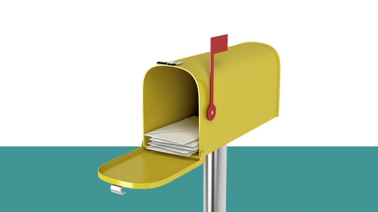 photo of a yellow mailbox from the Pro Legal Care LLC blog post titled "Can a parent withhold their address?"