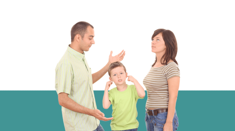 photo of parents arguing with child standing between them from Pro Legal Care LLC's blog post about loyalty binds