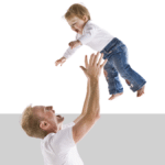 photo of man throwing baby in the air from Pro Legal Care LLC blog post about supervised visitation